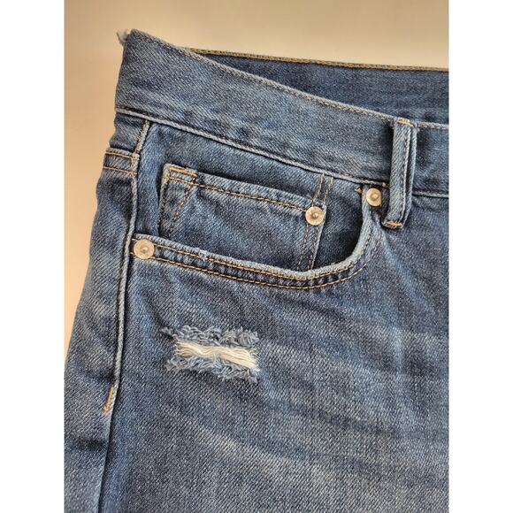 We The Free Distressed Denim Shorts Cut Off Frayed Button Fly High Rise Women 28 - Picture 5 of 11